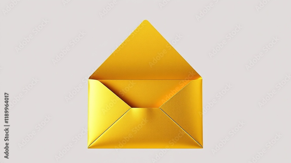 Gold Envelope, Triangular Flap, Glossy Finish - AI Photo Gold Envelope, Triangular Flap, Glossy Finish - AI Photo