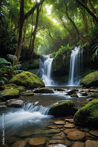 beautiful river jungle nature background scenic landscape river