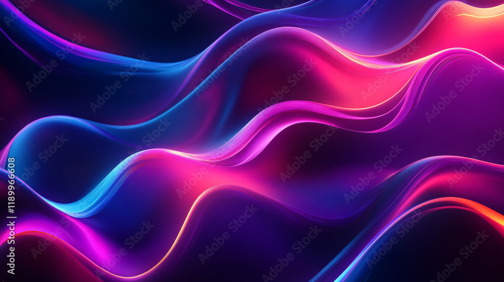 Fototapeta premium Abstract visuals blending neon lights and textured backgrounds.