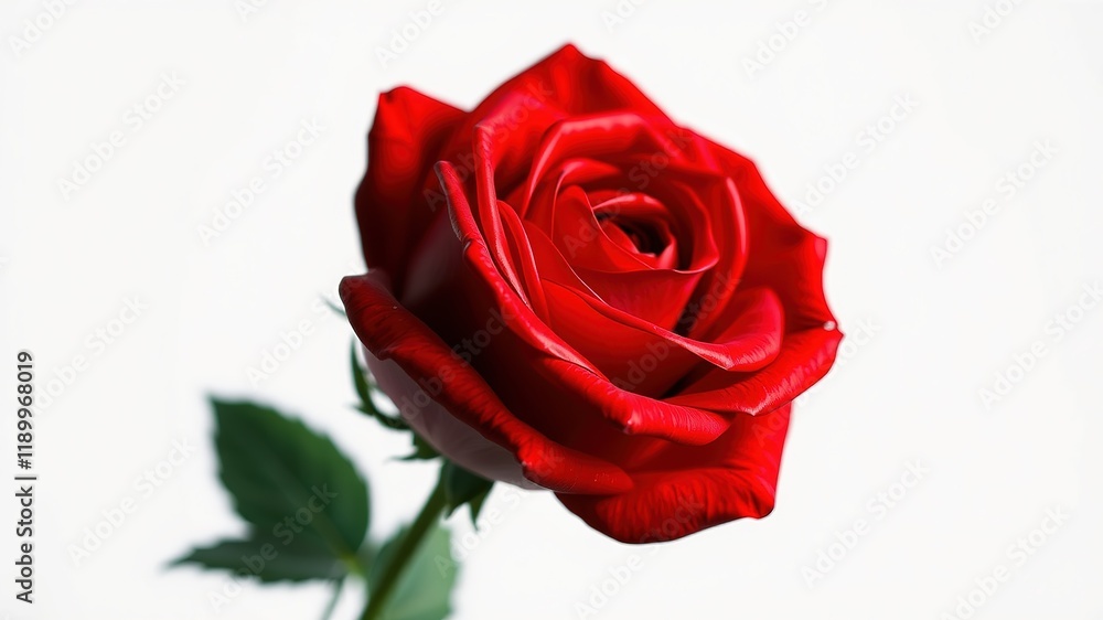 Stunning 3D Red Rose, Deep Depth of Field