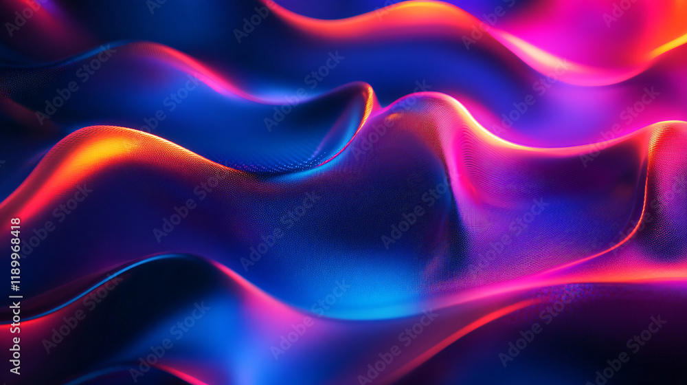 Obraz premium Abstract visuals blending neon lights and textured backgrounds.