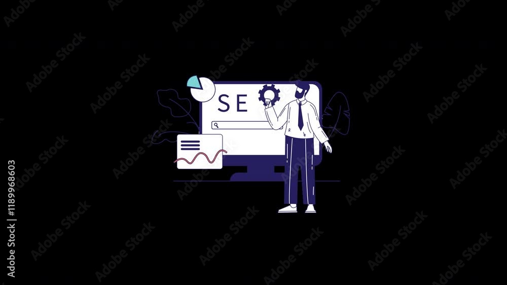 A person working on SEO strategies with charts and graphs in a modern digital environment. A person working on SEO strategies with charts and graphs in a modern digital environment.