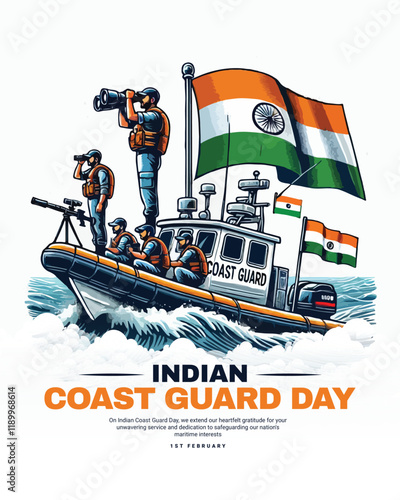 Indian Coast Guard Day with Bhartiya Tatrakshak Divas social media post banner template
