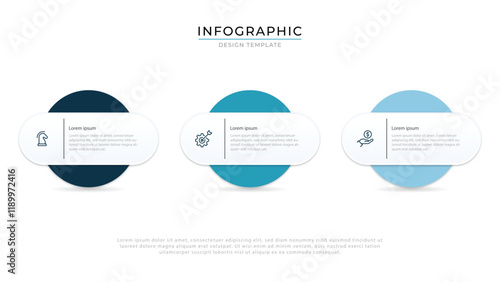 Business infographic template. 3 Step timeline journey. Process diagram, 3 options on white background, Infograph elements vector illustration.