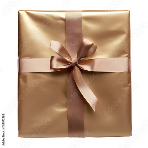 Wallpaper Mural Luxurious Gold Wrapped Gift Box with Bow for or Holiday Torontodigital.ca