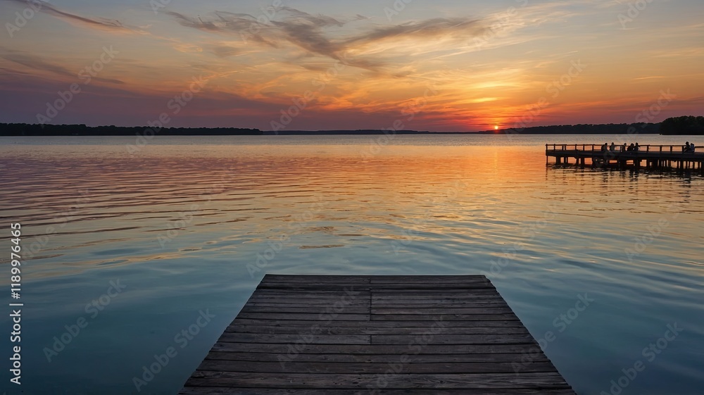 Fototapeta premium beautiful summer landscape with colorful afternoon