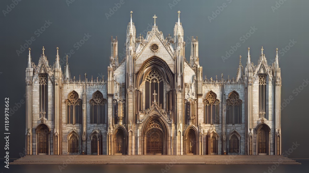 Naklejka premium Grand Gothic Cathedral Facade