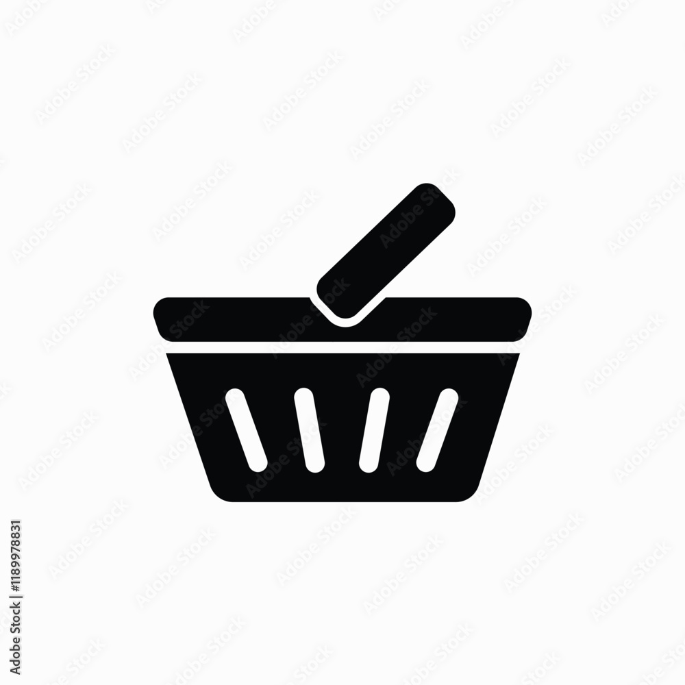Shopping basket icon. Simple style for web template and app. Shop, cart, bag, store, online, purchase, buy, retail, vector illustration design on white background Shopping basket icon. Simple style for web template and app. Shop, cart, bag, store, online, purchase, buy, retail, vector illustration design on white background