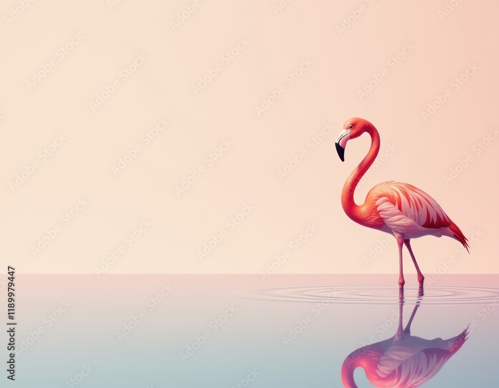 Fototapeta premium Flamingo in Pastel Water