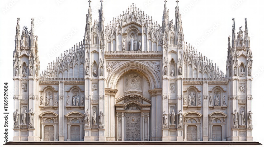 Naklejka premium Ornate facade of a grand cathedral