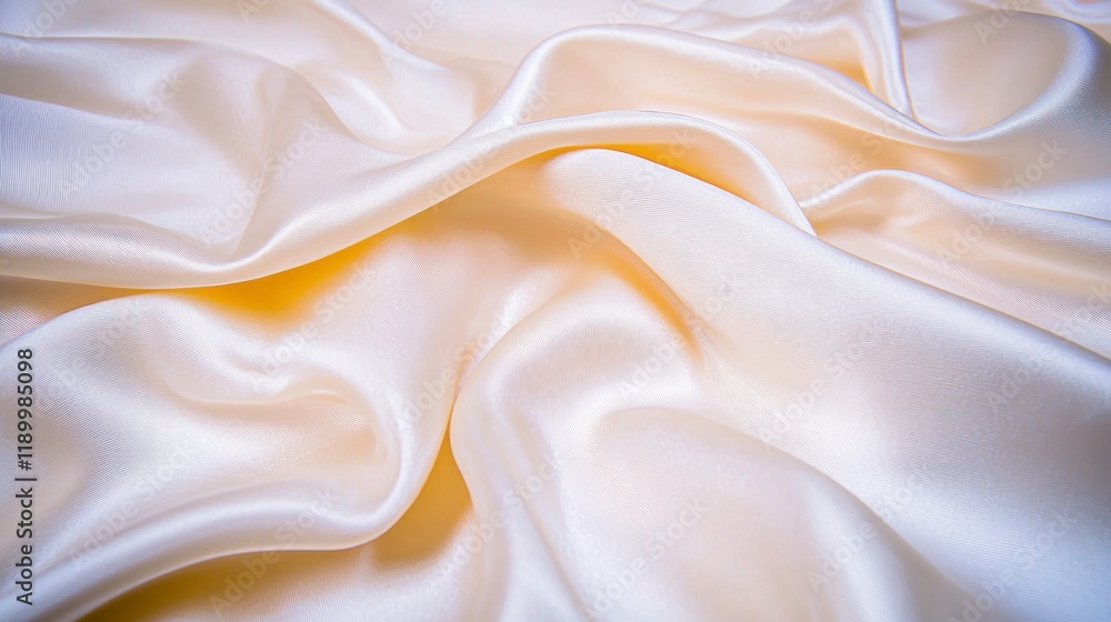 Obraz premium Elegant Cream Silk Satin Fabric Drapery Soft Folds Luxury Texture Background