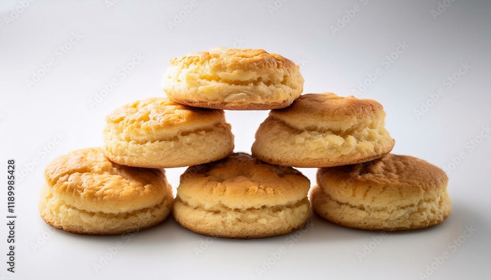 Buttery Buttermilk Biscuits on a Clean White Background Buttery Buttermilk Biscuits on a Clean White Background