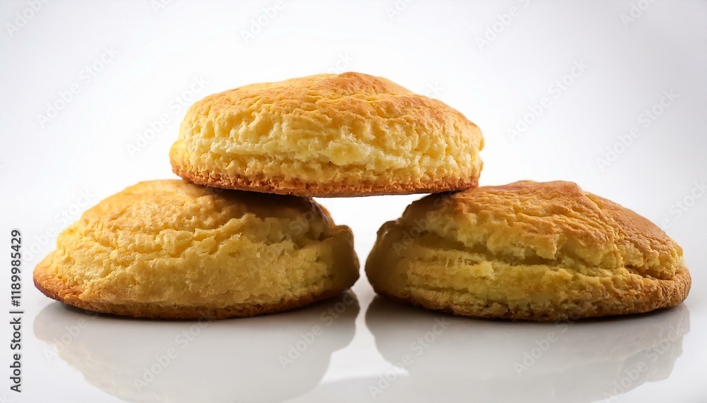 Buttery Buttermilk Biscuits on a Clean White Background Buttery Buttermilk Biscuits on a Clean White Background