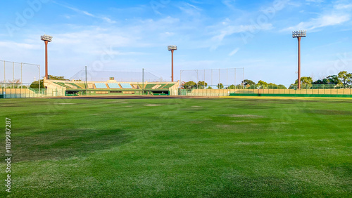 青空に映える蟻尾山公園野球場 photo