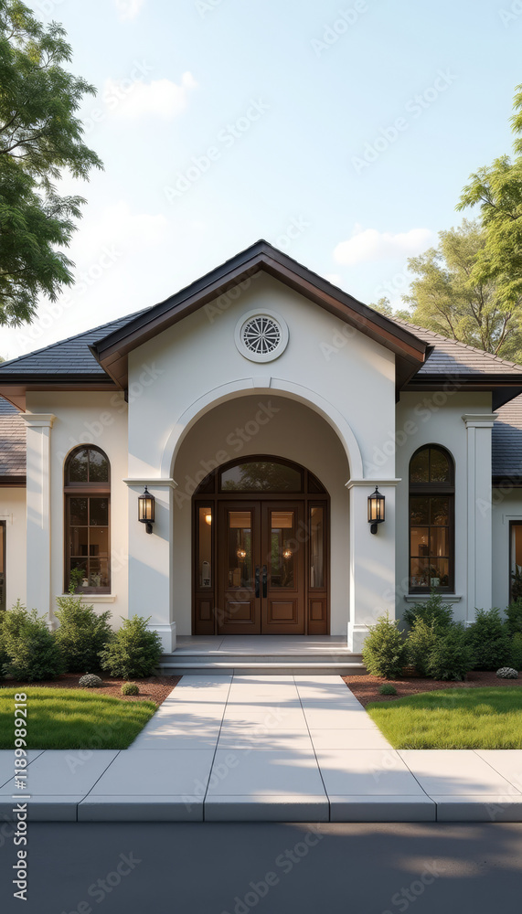 Exterior of a Funeral Home with Garden Exterior of a Funeral Home with Garden