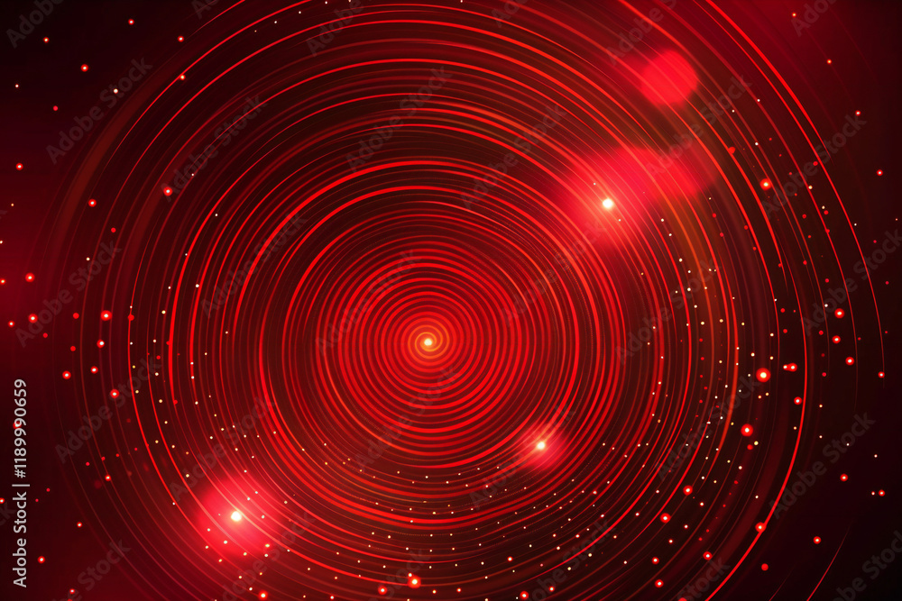 Obraz premium Abstract Red Background with Glowing Waves, Light Trails, and Shimmering Particles for a Digital Fantasy Design