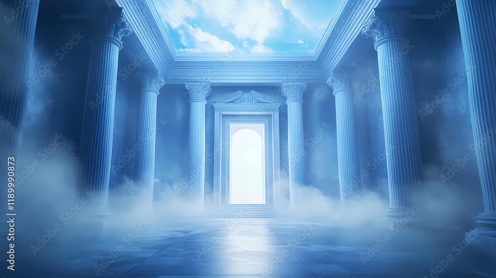 Fototapeta premium Classical architecture like a palace in the clouds