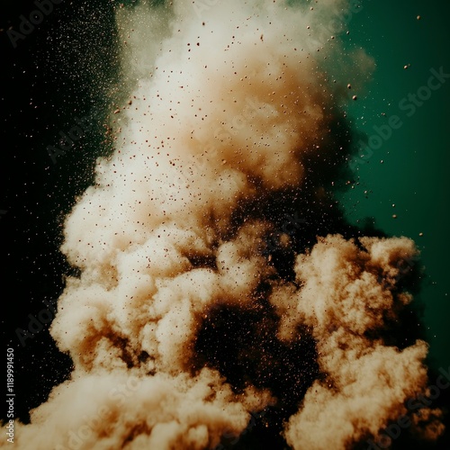 Dramatic Explosion Dust Cloud  Debris  Destruction  Impact  Fallout  Blast  Shockwave  Air photo