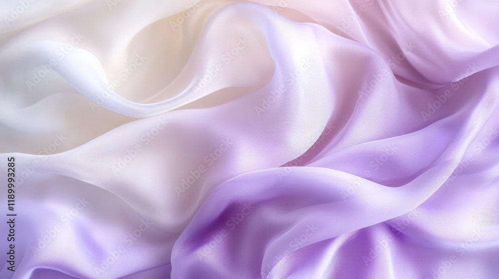 Obraz premium Elegant Soft Pastel Fabric Drapery in Purple and White Tones
