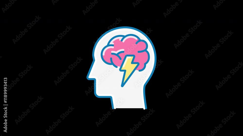 A colorful illustration representing a brain with a lightning bolt symbolizing creativity and inspiration. A colorful illustration representing a brain with a lightning bolt symbolizing creativity and inspiration.