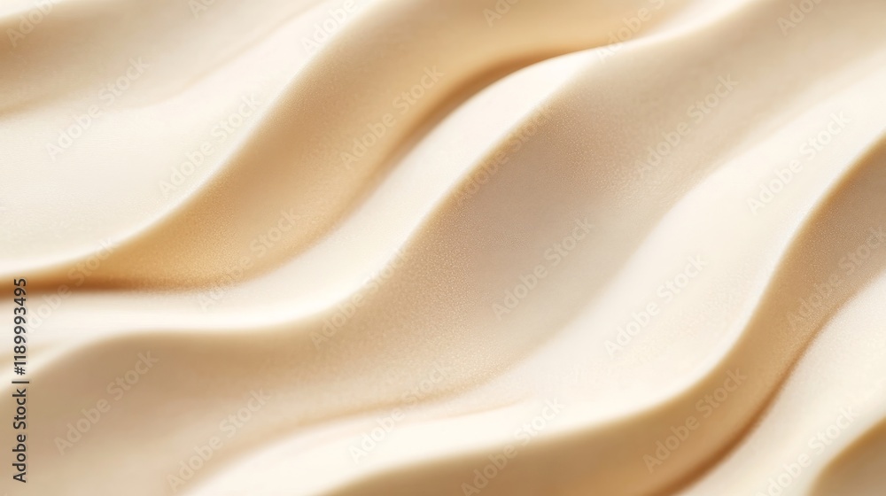 Naklejka premium Soft Cream Fabric Texture with Elegant Flowing Waves Patterns
