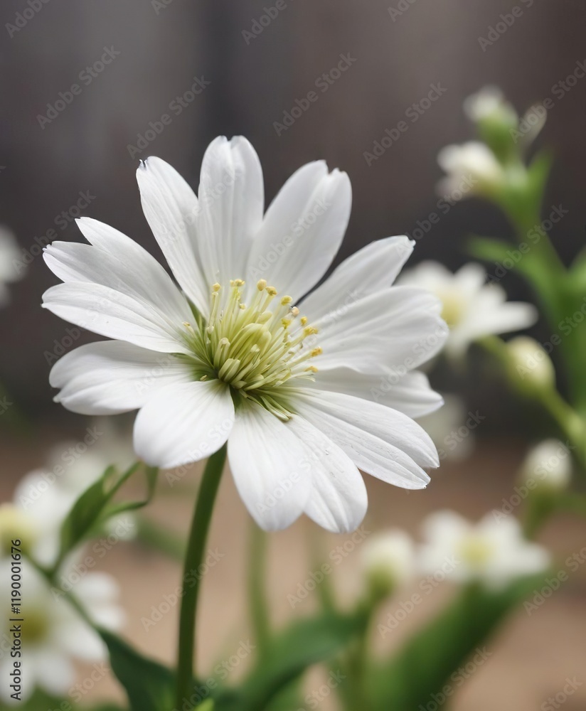 Delicate white flower in a shallow depth of the field, beauty, grasses, pristine, environment Delicate white flower in a shallow depth of the field, beauty, grasses, pristine, environment