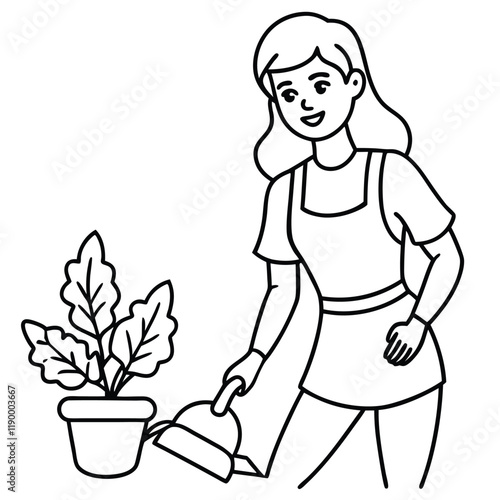 girl with a flower