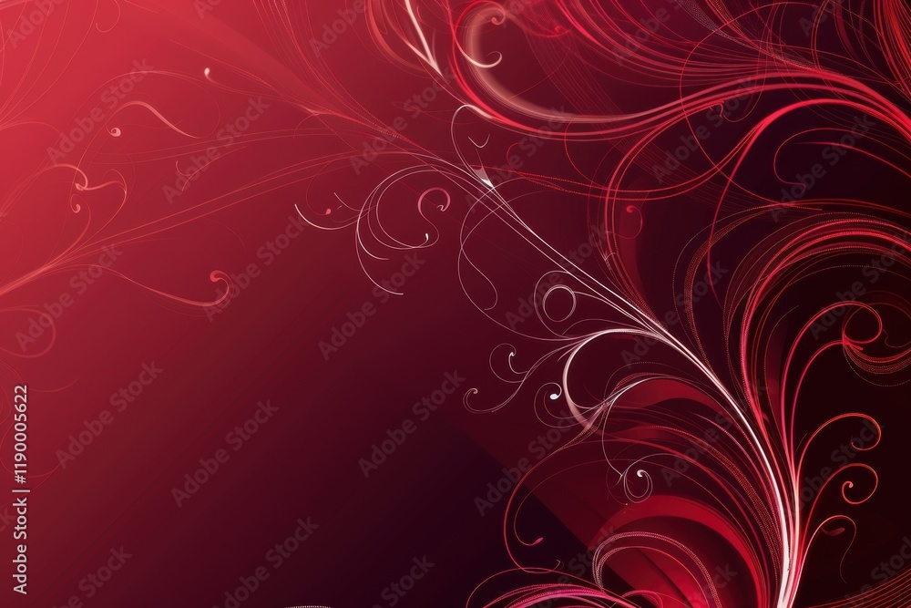Abstract Red Background with Glowing Waves, Light Trails, and Shimmering Particles for a Digital Fantasy Design Abstract Red Background with Glowing Waves, Light Trails, and Shimmering Particles for a Digital Fantasy Design