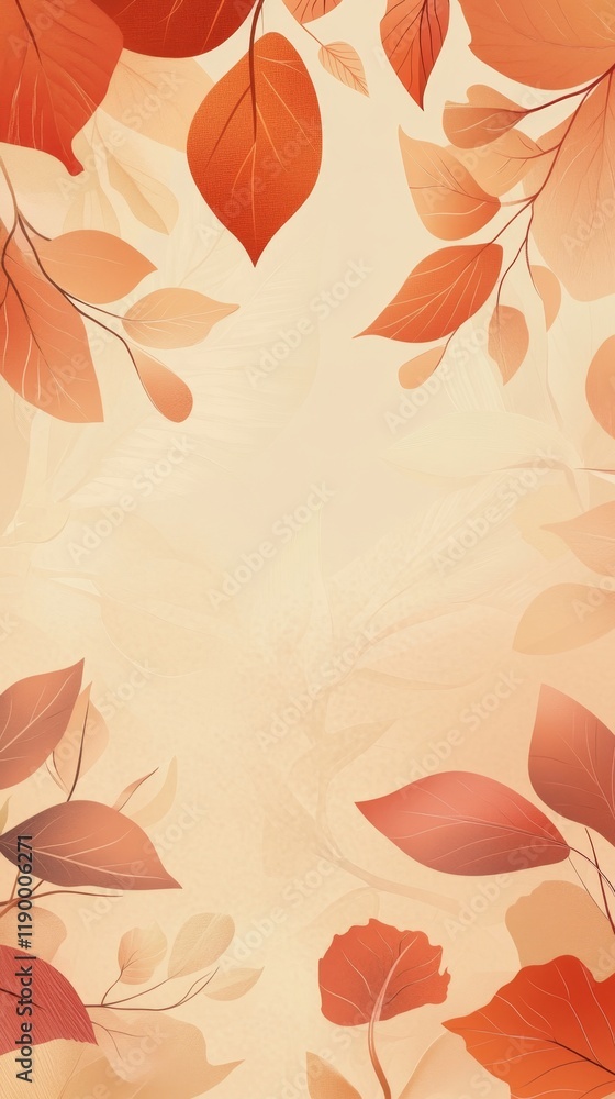 Fototapeta premium Elegant Background with Autumn Leaves in Warm Color Palette