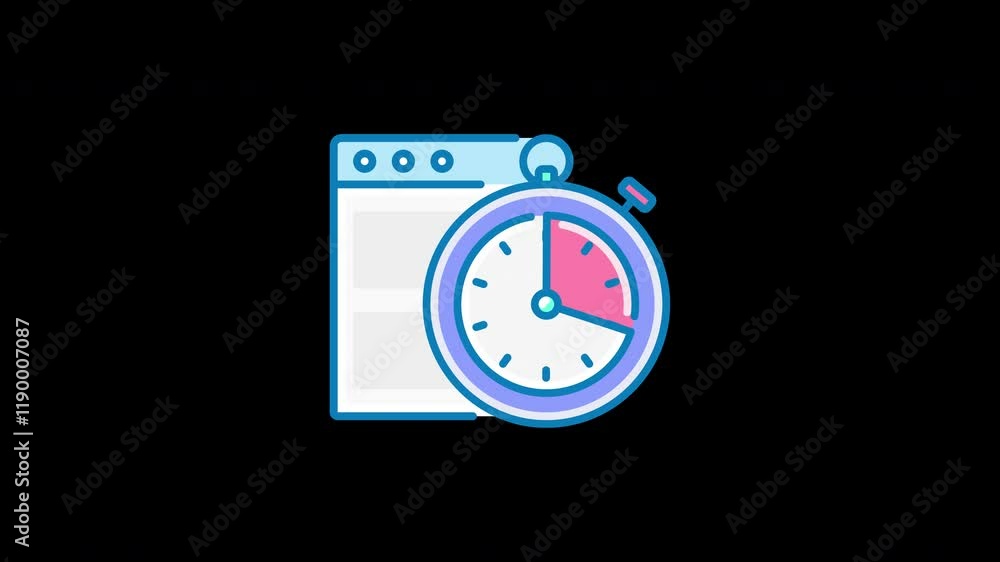 An illustration of a stopwatch next to a web browser, representing time management in digital tasks. An illustration of a stopwatch next to a web browser, representing time management in digital tasks.