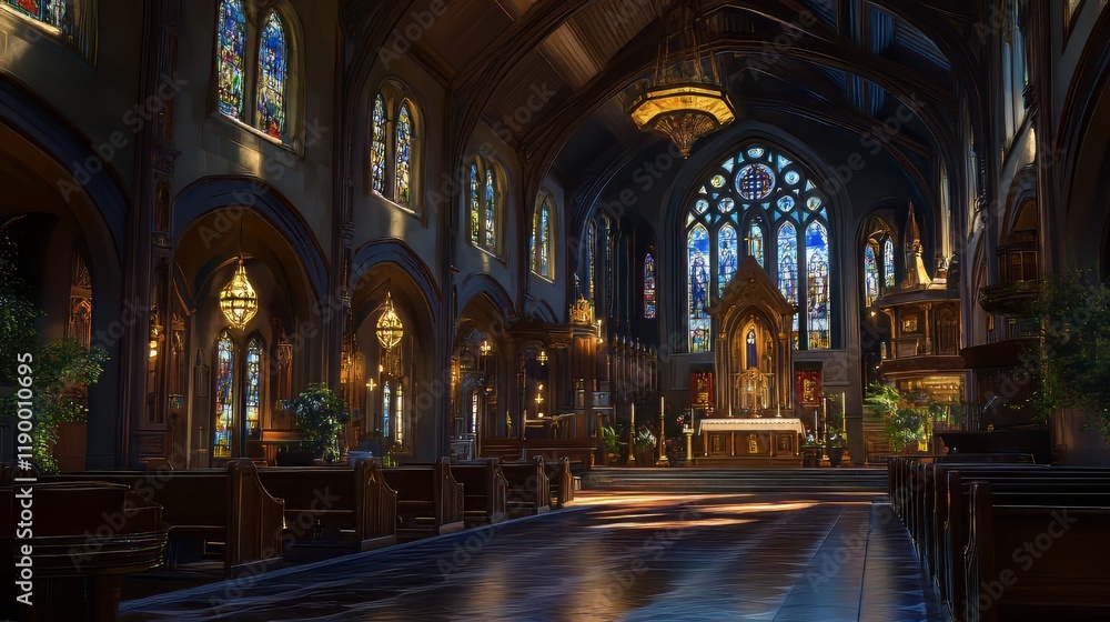 Fototapeta premium Serene interior of a grand church