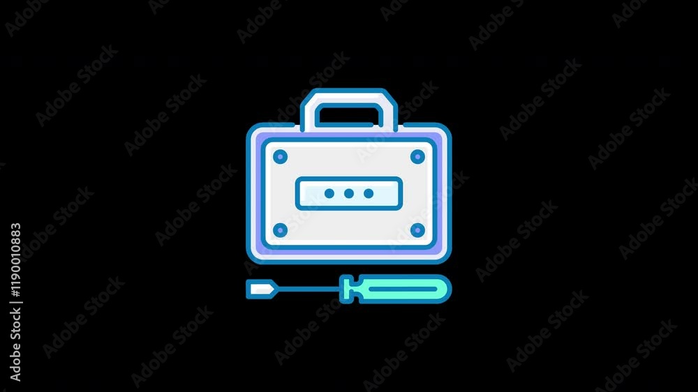 Illustration of a tool kit featuring a screwdriver and a toolbox in a flat design. Illustration of a tool kit featuring a screwdriver and a toolbox in a flat design.