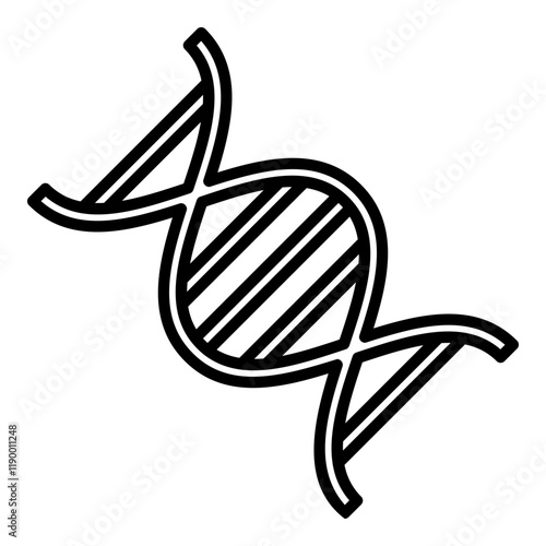 Modern line art DNA icon. Ideal for science, genetics, and biotechnology projects. 