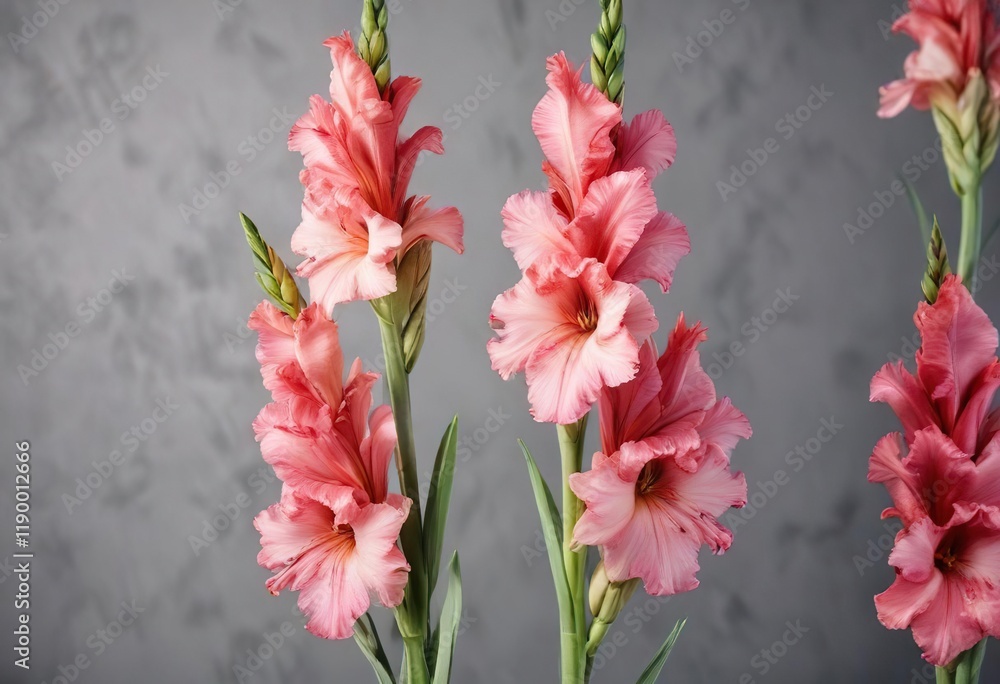 Obraz premium Fresh and vibrant watercolor gladiolus flower in bloom, vibrant hues, in blossom, freshness