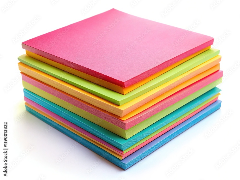 Colorful Stack of Paper, Bright Note Papers, Office Supplies, Paper Textures, Sharp Focus Photography Colorful Stack of Paper, Bright Note Papers, Office Supplies, Paper Textures, Sharp Focus Photography