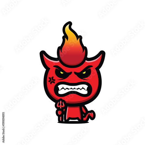 red devil chibi is angry