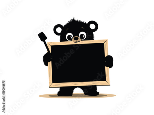 Back to School Bear Silhouette - Fun Animal Design for Seasonal Artwork