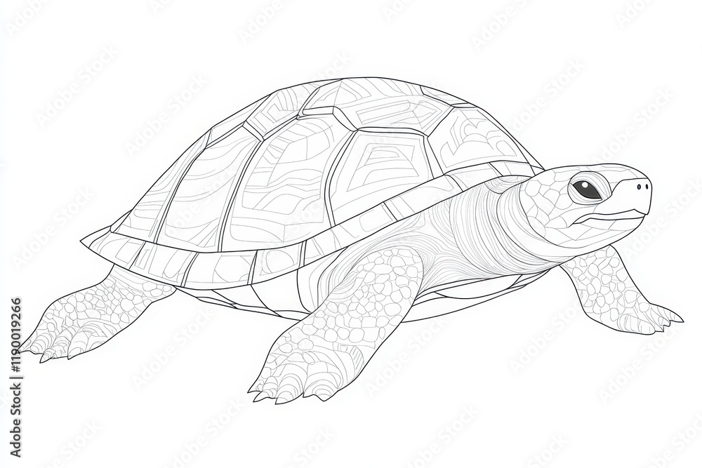 Fototapeta premium Intricate Line Art Drawing Of A Tortoise