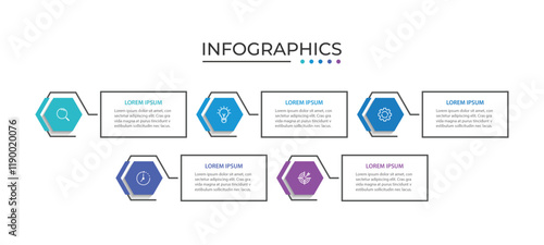 Business Infographic label design template with icons and 5 options or steps.