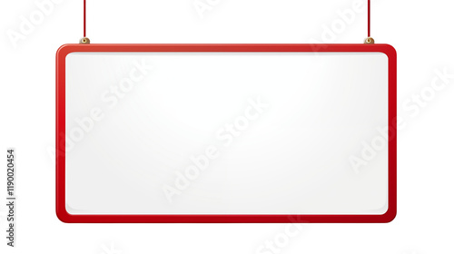 Blank Red Hanging Signboard Mockup for Advertising 