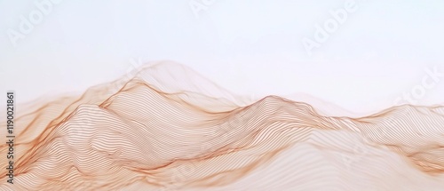 Wallpaper Mural Abstract Brown Line Art Mountain Landscape  Minimalist Smooth Gradient Background Torontodigital.ca