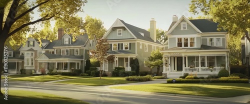 Beautifully edited scenes of U.S. homes under sunshine.