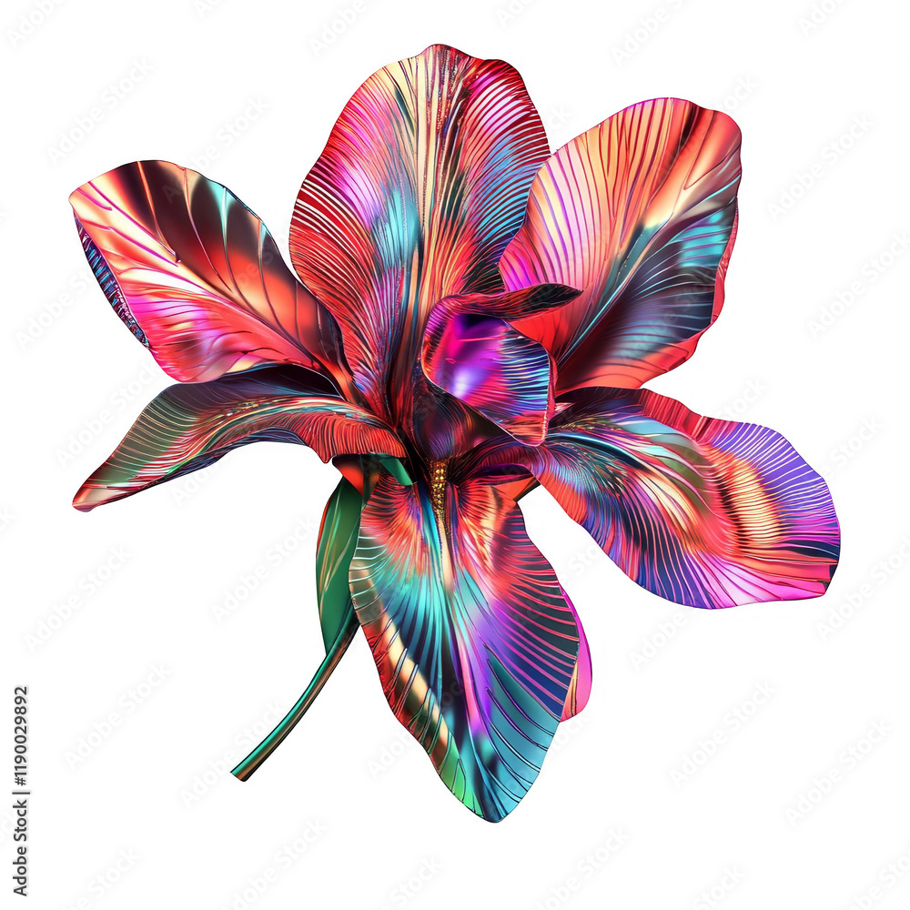 Fototapeta premium Vibrant colorful flower art display studio setting 3d render creative environment artistic perspective