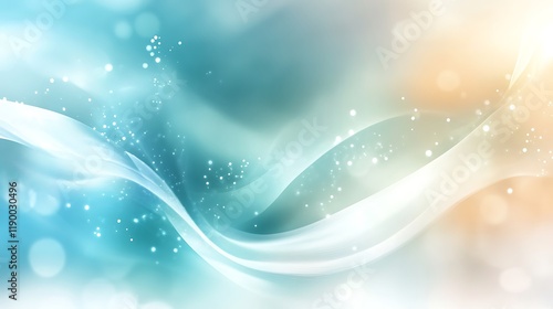 Abstract Teal and Peach Wave Background Design