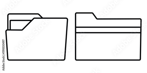 folder icons. Various folder symbols. Suitable for document management application design elements, computer file directories,  File folders icon set vector illustration eps 10.
