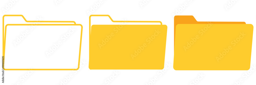 computer file folder with paper document inside vector icon set. Flat style, vector illustration on isolated background eps 10 computer file folder with paper document inside vector icon set. Flat style, vector illustration on isolated background eps 10