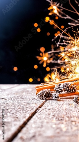 Festive Winter Sparkler Background  New Year s Eve  Christmas  Holiday  Celebration photo