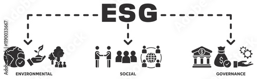 ESG banner web icon vector illustration concept with icon of environmental, social, governance