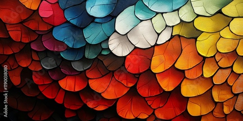 Wallpaper Mural Abstract Art with a Mosaic Vibe in Rich Colors Torontodigital.ca