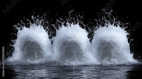 Wallpaper Mural Three water splashes on black background. Torontodigital.ca